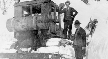 Road to Cariboo Gold Quartz Mine. Fred Wells in foreground, wpH340