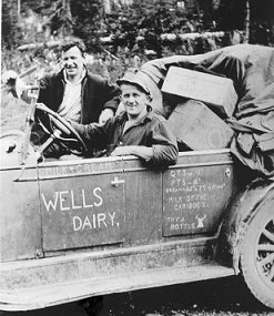 Paul Neilson and Fred Jensen in Wells Dairy Truck, wpH501